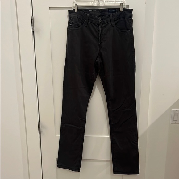 AG Everett Sueded Stretch Sateen slim straight leg pants size 33x34 in drk grey